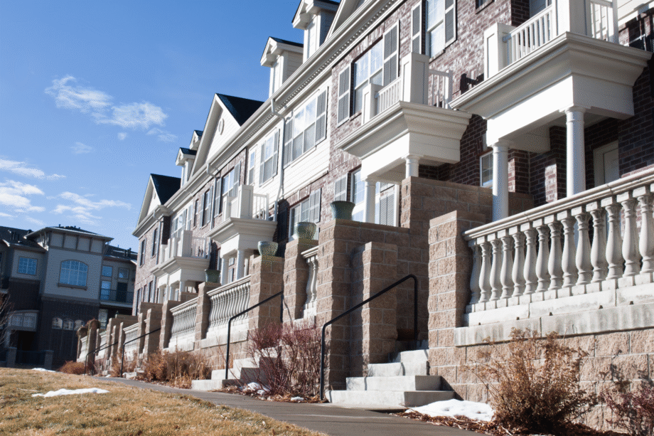 A townhouse quadplex