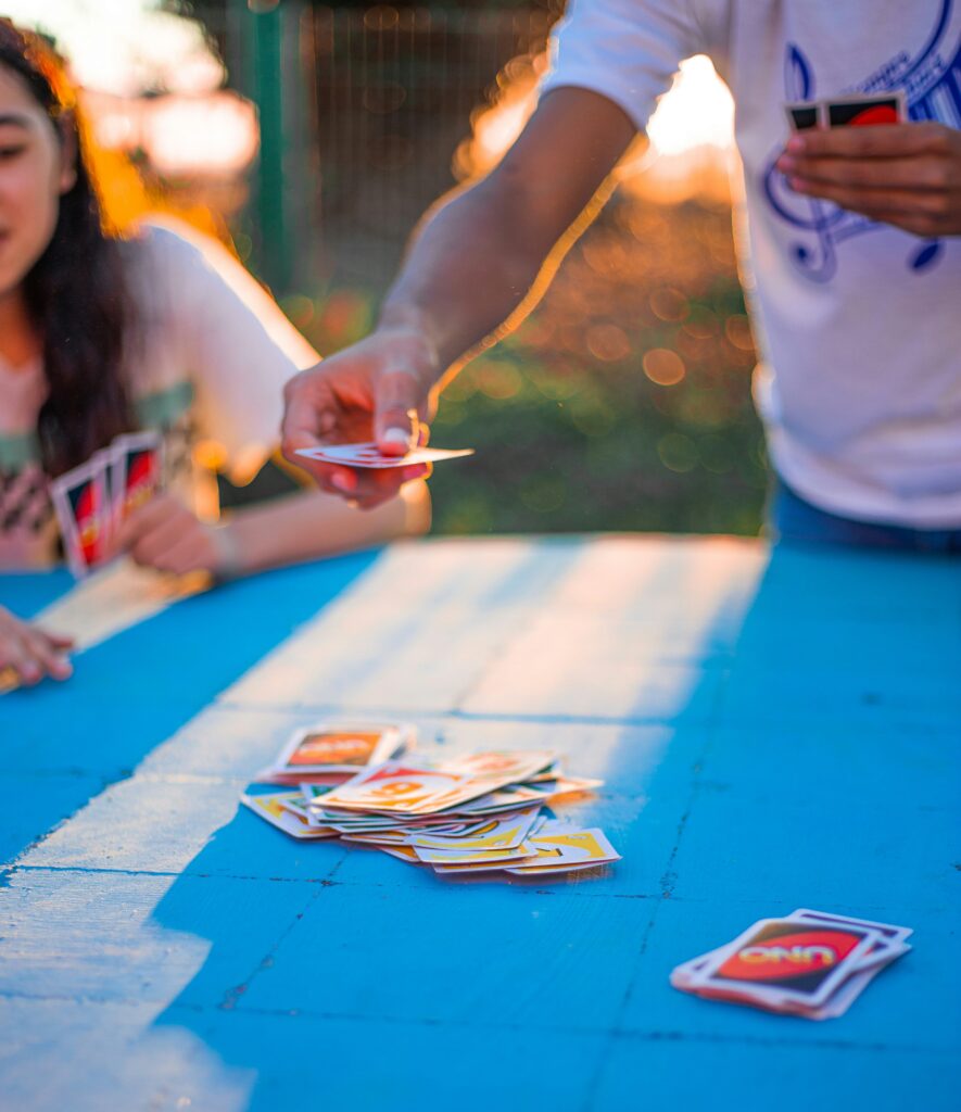 Airbnb guests playing Uno